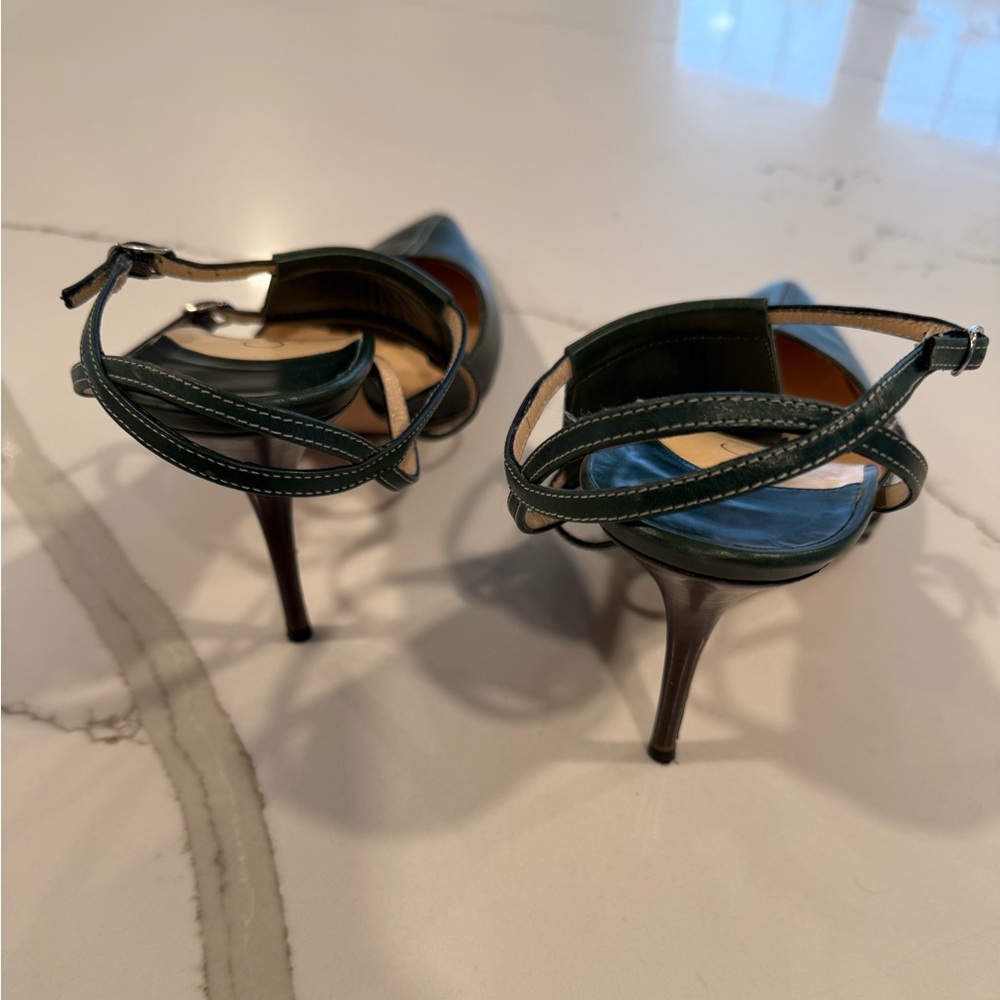 Cole Haan Collection Elegant Green Leather High Heel Women's Shoes, Size 10 - Picture 4 of 8